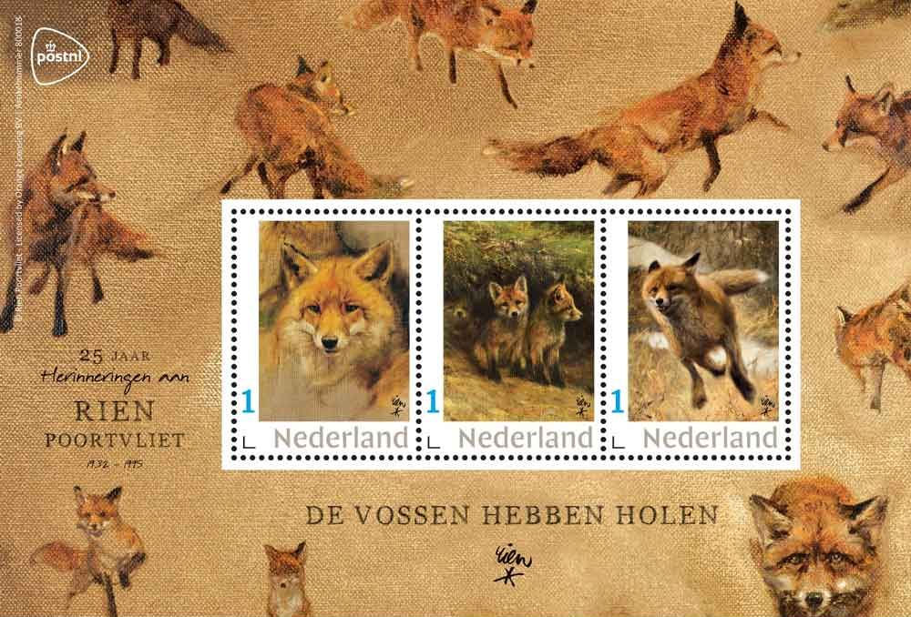 Postzegels voor snailmail in thema herfst