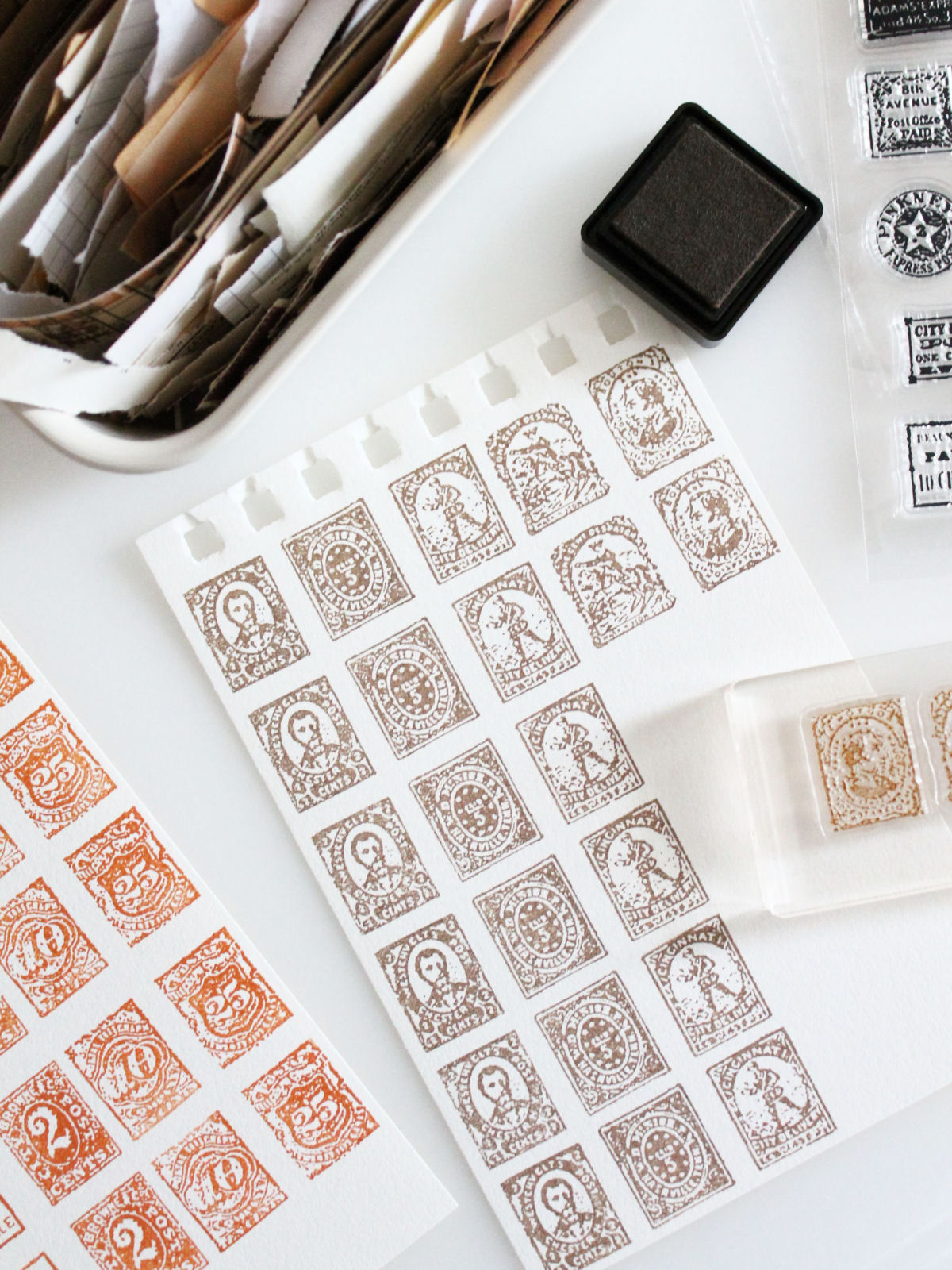 Stap 1: het stempelen van de postzegels